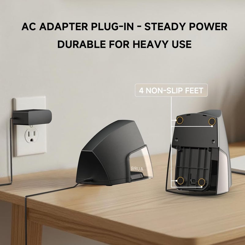 Aurbuex Electric Pencil Sharpener for 6 to 8 mm Pencils Helical Blade Fast 4 Second Sharpening Large Shavings Bin Non Slip Feet Safe Design for Classroom Office and Home(S1131) - Image 5