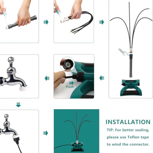 HASTHIP® 10 Meters Misting System Flexible Multi-Nozzle Water Spraying Device Outdoor Water Sprayer Garden Cooling System Free Standing Misting System Water Saving Mister for Patio, Garden, Backyard - Image 5