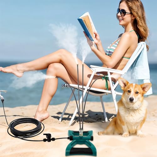 HASTHIP® 10 Meters Misting System Flexible Multi-Nozzle Water Spraying Device Outdoor Water Sprayer Garden Cooling System Free Standing Misting System Water Saving Mister for Patio, Garden, Backyard - Image 4