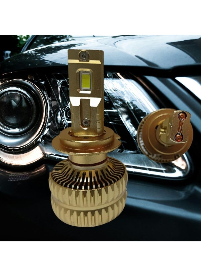 Generic - Car Front Headlights Model H7 with 130W Power - Ultra Bright Illumination and Durable Gold Design - Image 1