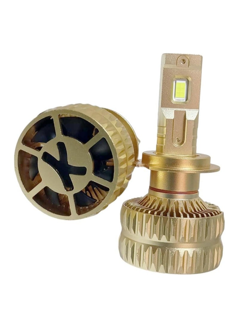 Generic - Car Front Headlights Model H7 with 130W Power - Ultra Bright Illumination and Durable Gold Design - Image 1