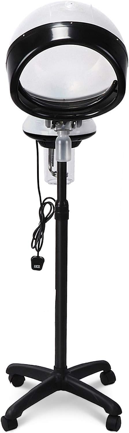 SWEETPEAFxProfessional Hair Steamer Adjustable Hooded Hair Color Conditioning Steamer Hair Care Treatment with Rolling Stand Base and Time Control for Home Salon Beauty SPA Use BLACK WHITE - Image 1
