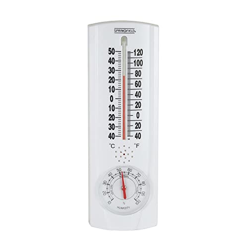 Springfield Vertical Thermometer and Hygrometer, Wireless Indoor Outdoor Thermometer, Humidity Meter for Patio, Garden, or Nursery area, 9.125-Inch, White - Image 4