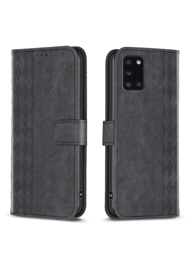 S-TOP Case For Samsung Galaxy A31 Plaid Embossed Leather Phone Case - Image 1
