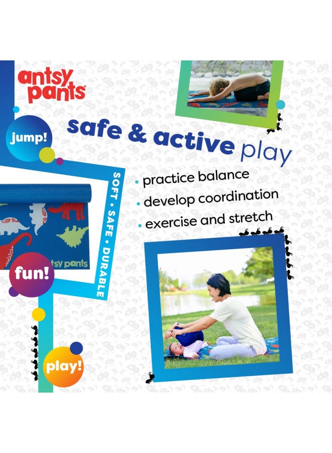 Flybar Flybar Antsy Pants- Yoga Mat for Kids - My First Yoga Mat- Exercise Mat for Toddlers -Ages 3 Years and Up (Blue Dinosaur)  - Image 5