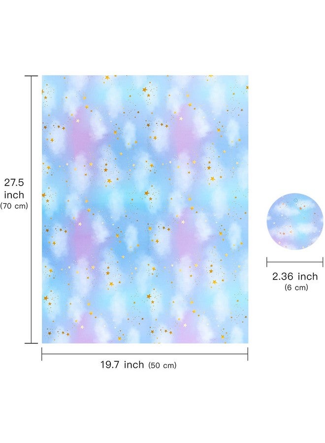 WRAPAHOLIC ورق تغليف جالاكسي 12 ورقة مطوية مسطحة مع 12 بطاقة هدية لعيد الميلاد وحفلة استقبال المولود 19.7 بوصة × 27.5 بوصة لكل ورقة - Image 3