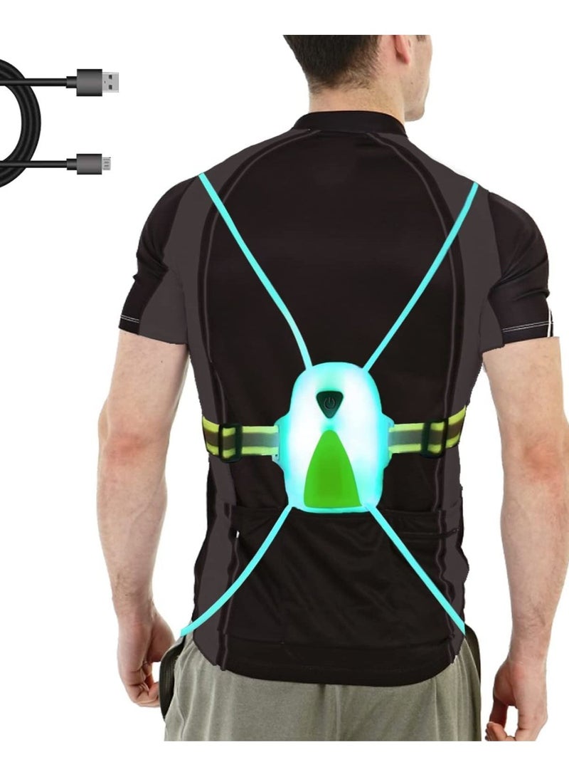SYOSI LED Reflective Running Vest with High Visibility Front Safety Light 6 Bright Colors Lights for Runners USB Rechargeable Accessories - Image 2