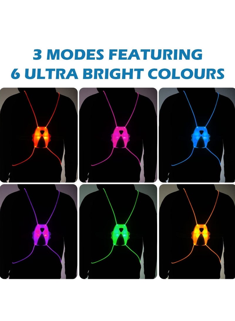 SYOSI LED Reflective Running Vest with High Visibility Front Safety Light 6 Bright Colors Lights for Runners USB Rechargeable Accessories - Image 4