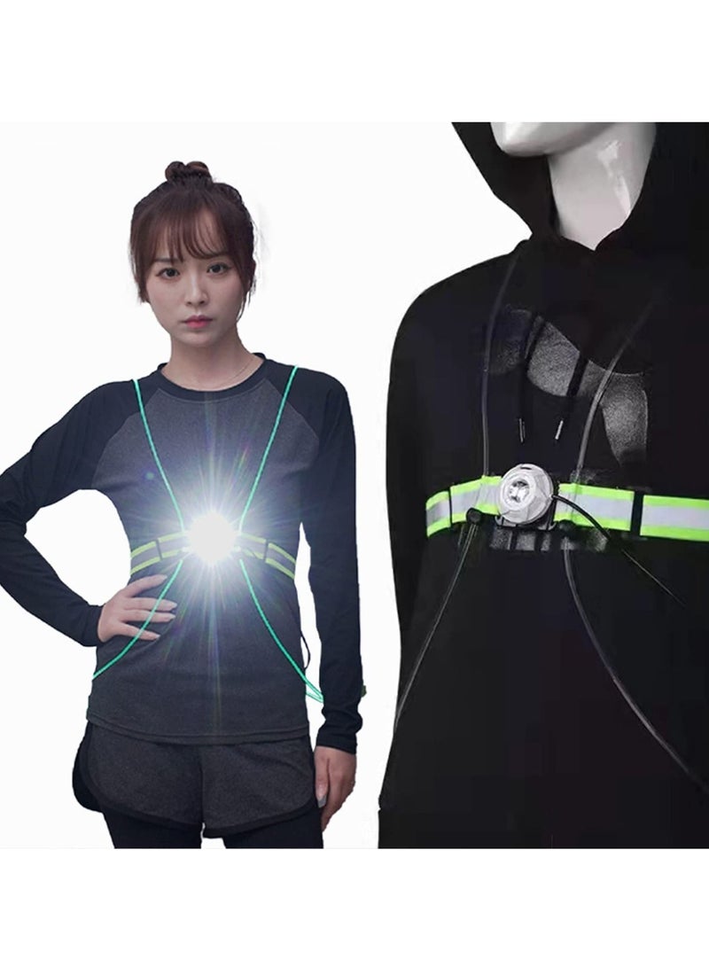 SYOSI LED Reflective Running Vest with High Visibility Front Safety Light 6 Bright Colors Lights for Runners USB Rechargeable Accessories - Image 3