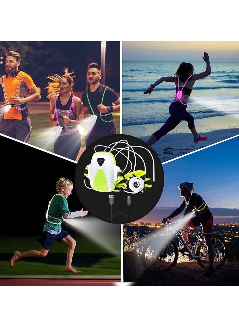 SYOSI LED Reflective Running Vest with High Visibility Front Safety Light 6 Bright Colors Lights for Runners USB Rechargeable Accessories - Image 5
