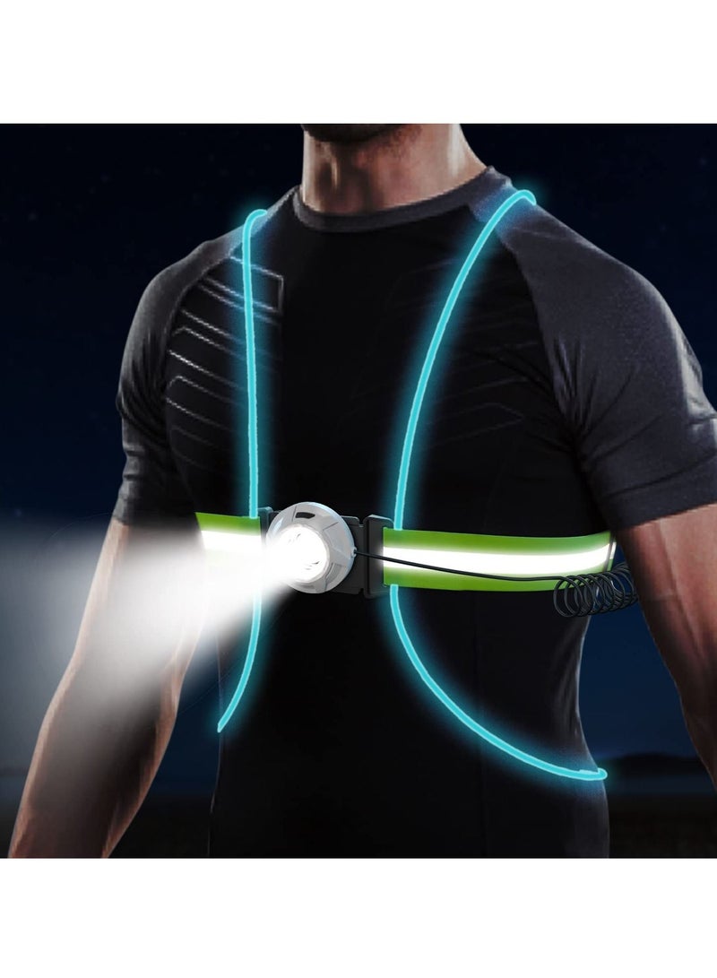 SYOSI LED Reflective Running Vest with High Visibility Front Safety Light 6 Bright Colors Lights for Runners USB Rechargeable Accessories - Image 1