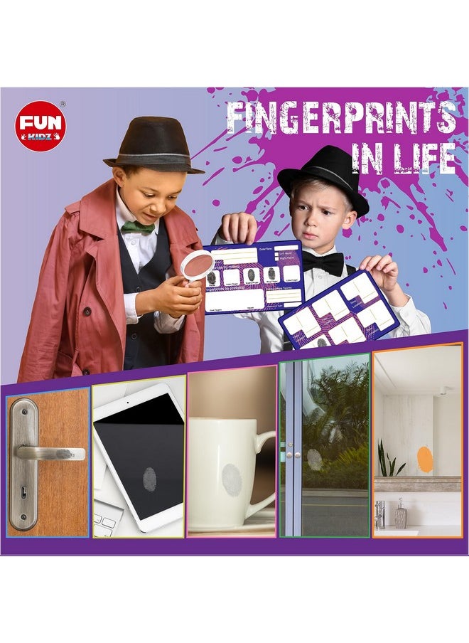 FUN KIDZ Fingerprint Kit For Kids Ages 812 Funkidz Spy Gear Pretend Play Stem Science Kit Project With Detective Glasses Crime Scene Investigations Educational Class Tools For Boys Girls  - Image 5
