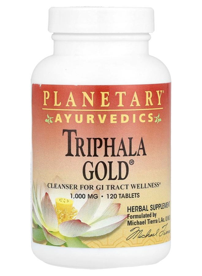 PLANETARY HERBALS Ayurvedics Triphala Gold® 2000 mg 120 Tablets (1000 mg per Tablet) 
