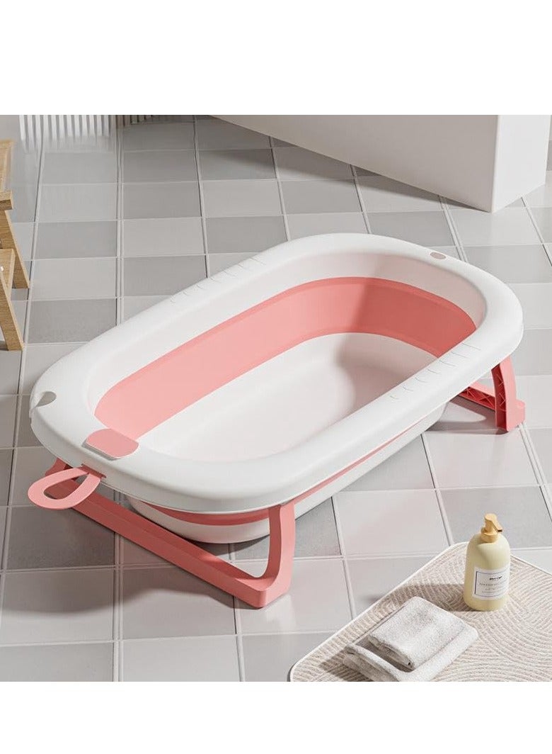 Newborn Foldable Baby Bathtub, Small Infant/Toddler Pool with Non-Slip Design for 0-8 Years Old (Pink) - Image 1