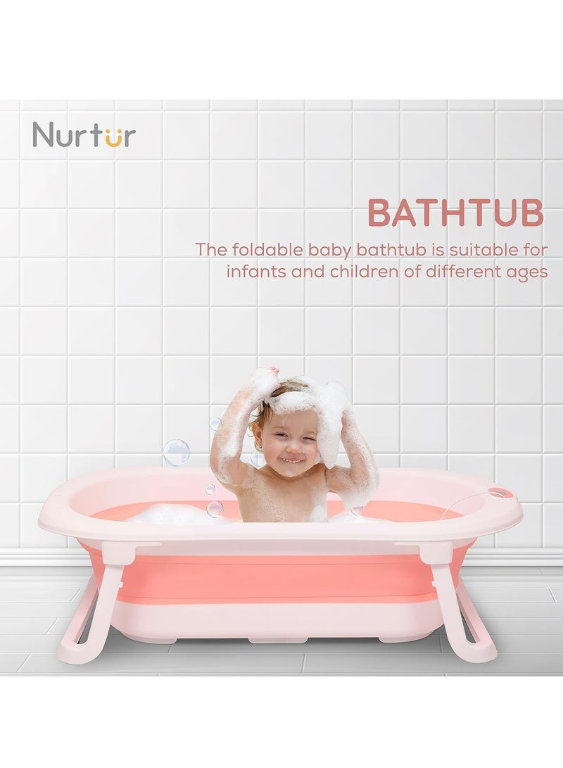 Newborn Foldable Baby Bathtub, Small Infant/Toddler Pool with Non-Slip Design for 0-8 Years Old (Pink) - Image 5