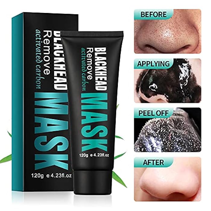 YAFUSIPE Peel Off Face Mask Blackhead Whiteheads Remover Masks Activated Charcoal Black Mask Purifying Peeling Facial Mask for Nose Pores Removal Cleansing Acne with Brush and Pimple Extractor Tools - Image 2