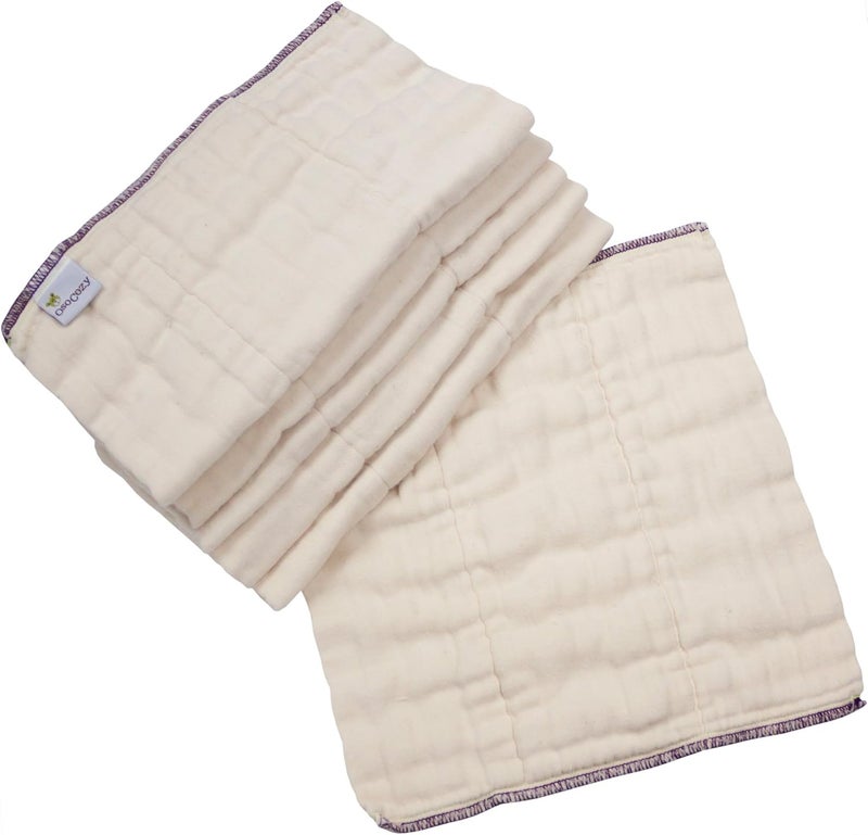 OsoCozy Organic Cotton Prefold Cloth Diapers (6pk) - Super-Soft, Thick, Absorbent, Durable and Ecologically Friendlier. - Image 2
