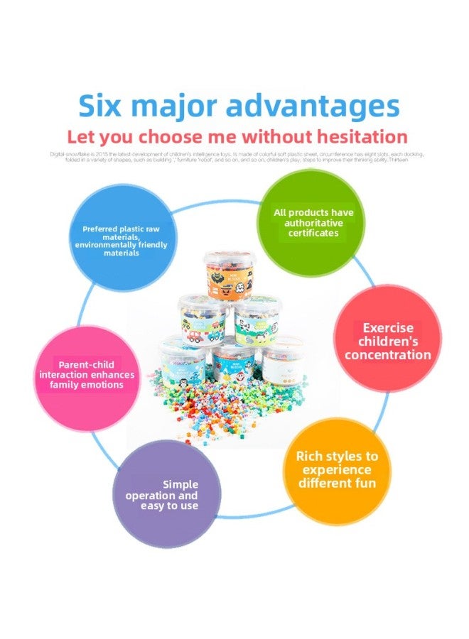 Children's Educational Small Particle Building Blocks Handmade DIY10mm Barrel Flat Miniature Building Blocks Assembling Toys Suit-Color:Barrel E - Image 3