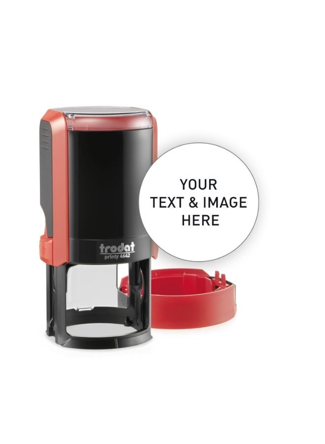 ترودات ختم ترودات الأصلي 4642 برينتي ذاتي التحبير 42 مم مع وسادة حبر جافة لون أحمر - Image 1