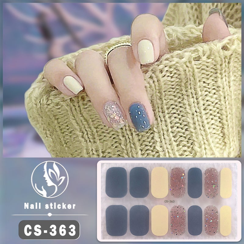 Bake-Free Gel Manicure Stickers Nail Polish Film Waterproof Nail Stickers Pure Color Onion Pink Jump Color Gradient Color Full Stickers - Image 3