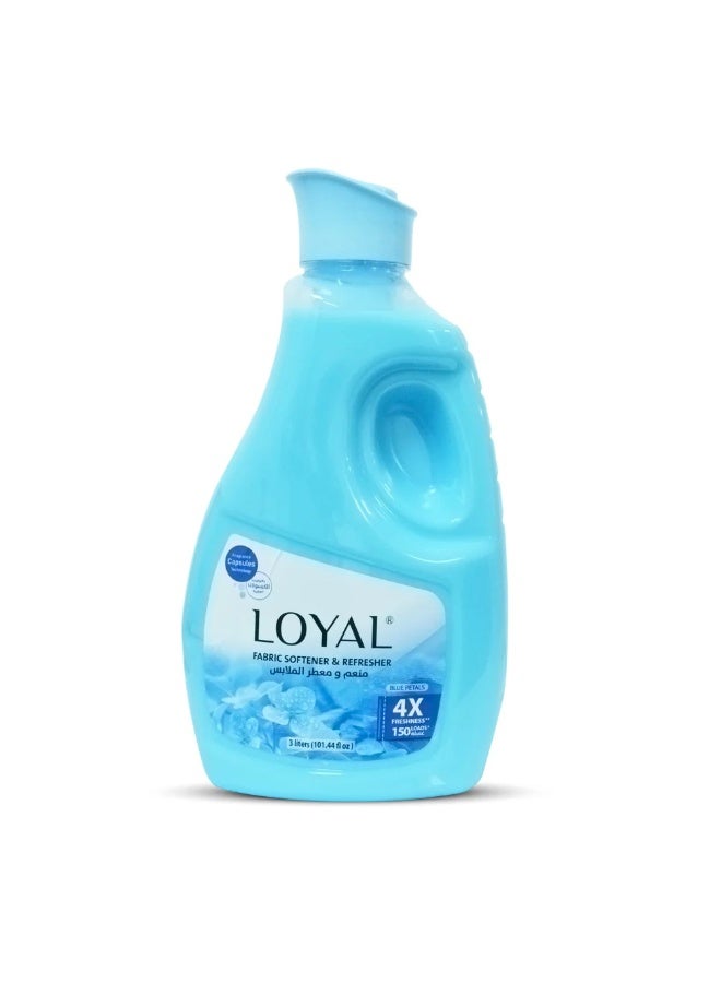 loyal Fabric Softener & Freshener Concentrated, Blue Petals 150Washes 3000ml - Image 1