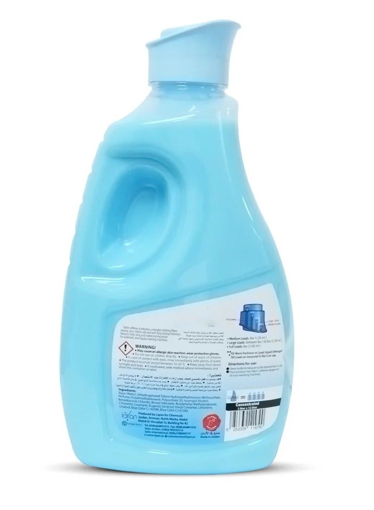 loyal Fabric Softener & Freshener Concentrated, Blue Petals 150Washes 3000ml - Image 2