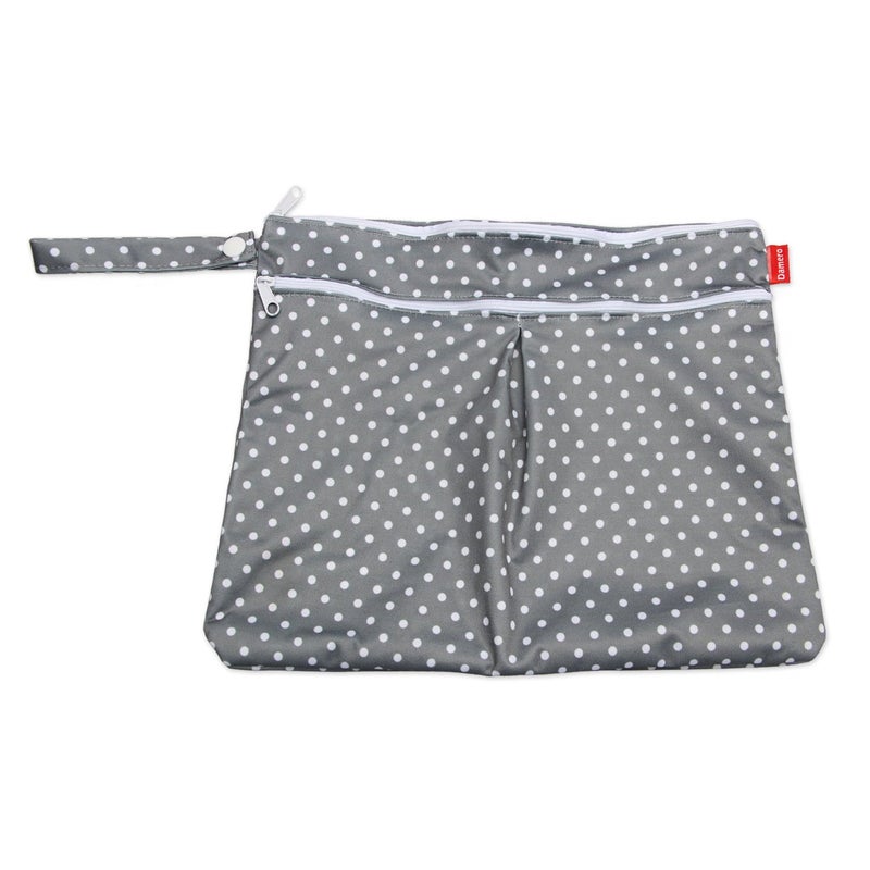 Damero 2pcs Travel Wet and Dry Bag with Handle for Cloth Diaper, Pumping Parts, Clothes, Swimsuit and More, Easy to Grab and Go (Small, Gray Triangle+ Gray Dots) - Image 4