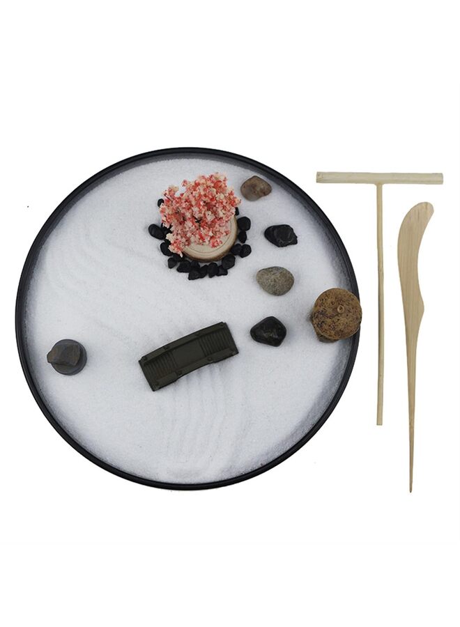 Japanese Zen Sand Garden for Desk with Rake, Stand, Rocks and Mini Furnishing Articles - Office Table Accessories, Mini Zen Sand Garden Kit - Meditation Gifts - Image 3