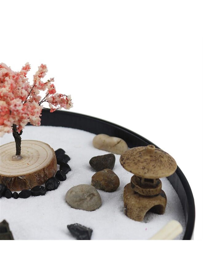 Japanese Zen Sand Garden for Desk with Rake, Stand, Rocks and Mini Furnishing Articles - Office Table Accessories, Mini Zen Sand Garden Kit - Meditation Gifts - Image 2