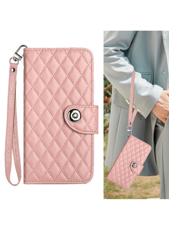 اس-توب جراب هاتف Realme C17 / 7i من الجلد القابل للطي ذو الملمس المعيني مع حبل تعليق - Image 4