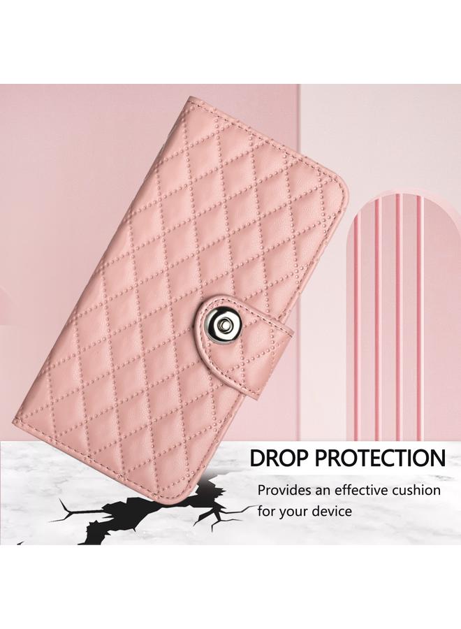 اس-توب جراب هاتف Realme C17 / 7i من الجلد القابل للطي ذو الملمس المعيني مع حبل تعليق - Image 5