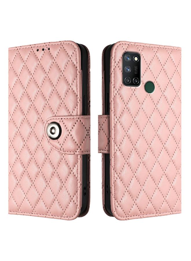 اس-توب جراب هاتف Realme C17 / 7i من الجلد القابل للطي ذو الملمس المعيني مع حبل تعليق - Image 2