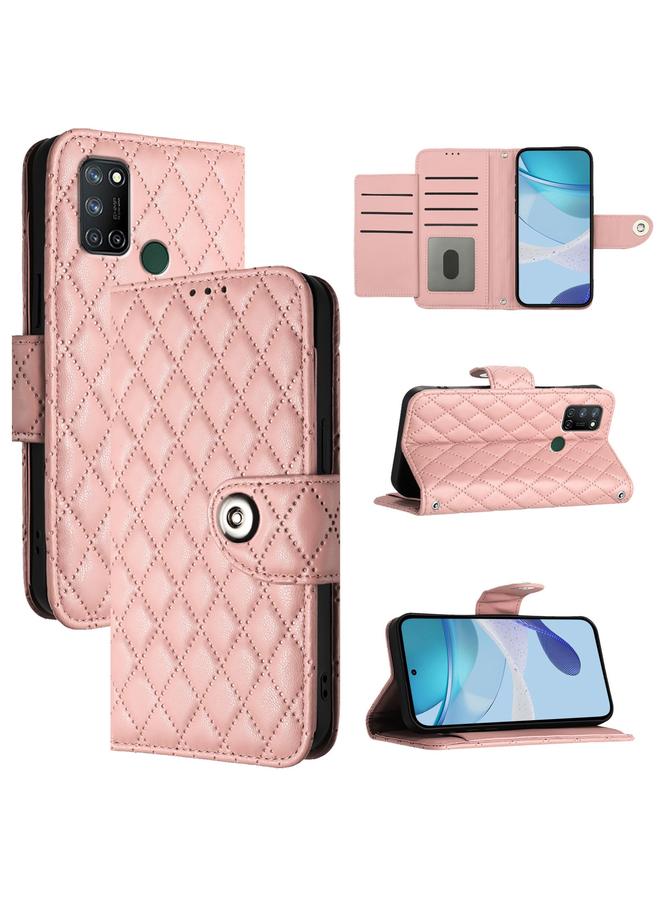 اس-توب جراب هاتف Realme C17 / 7i من الجلد القابل للطي ذو الملمس المعيني مع حبل تعليق - Image 1