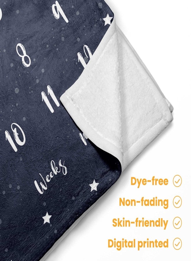 Pavo Baby Monthly Milestone Blanket for Boy Girl - Sleeping Elephant Twinkle Little Star - Elephant Baby Stuff - Premium Shower Gifts for Newborn Essential - 60"x40" - Image 2