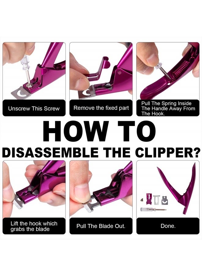 BELLEBOOST Nail Tip Clipper Edge Cutter Adjustable Stainless Steel False Artificial Acrylic Fake Trimmer Manicure Pedicure Sharp Rustproof Blade Clip Tool for Salon Home Art,Beauty Design DIY Use Rose Red - Image 3