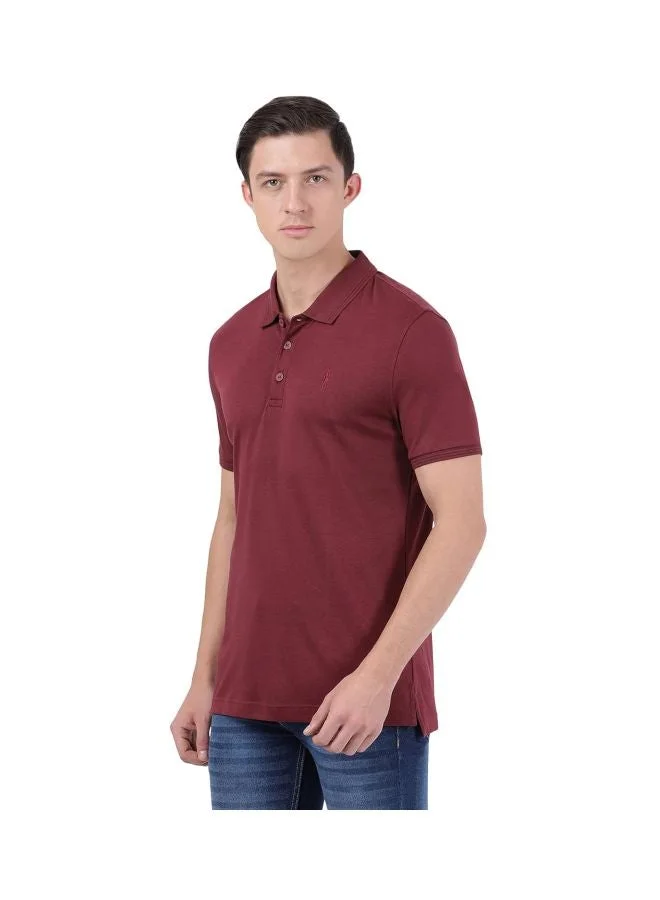 Jockey BURGUNDY 3912 Men Super Combed Cotton Rich Solid Half Sleeve Polo T Shirt for Men | Best Price UAE
