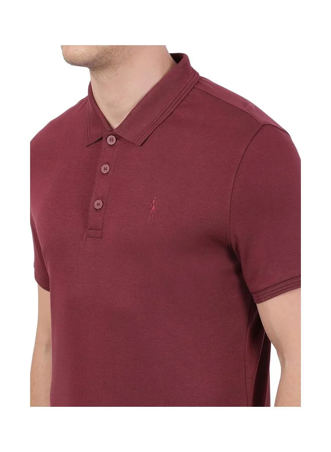 Jockey BURGUNDY 3912 Men Super Combed Cotton Rich Solid Half Sleeve Polo T Shirt for Men | Best Price UAE