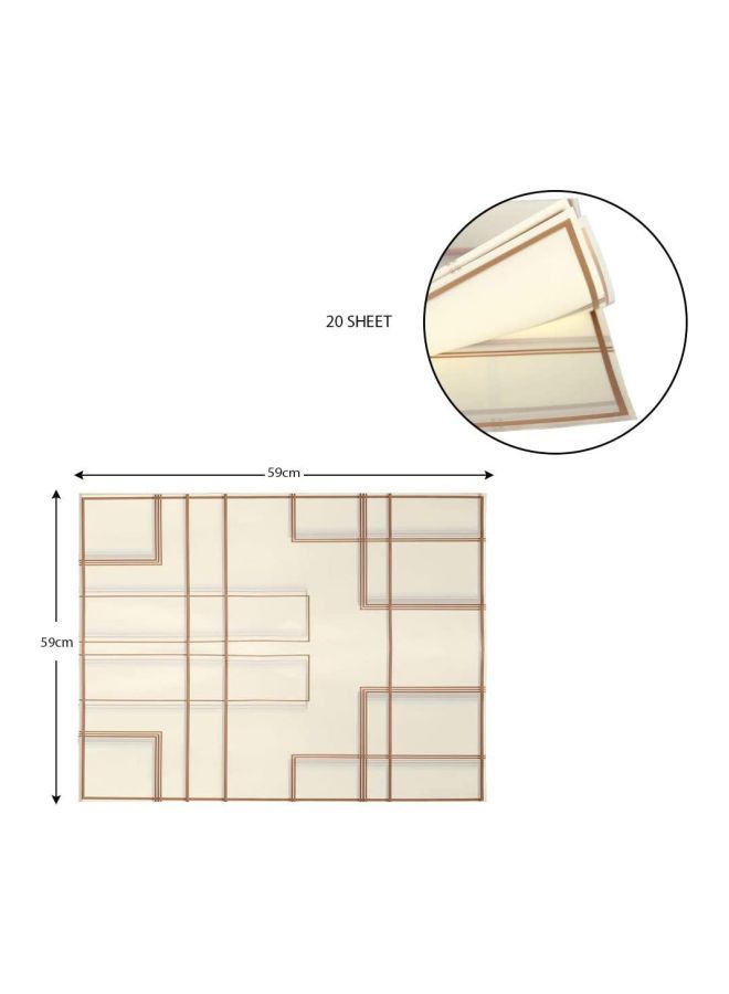 نيبمينينت مجموعة ورق تغليف هدايا مكونة من 20 قطعة بيج / بني - Image 2