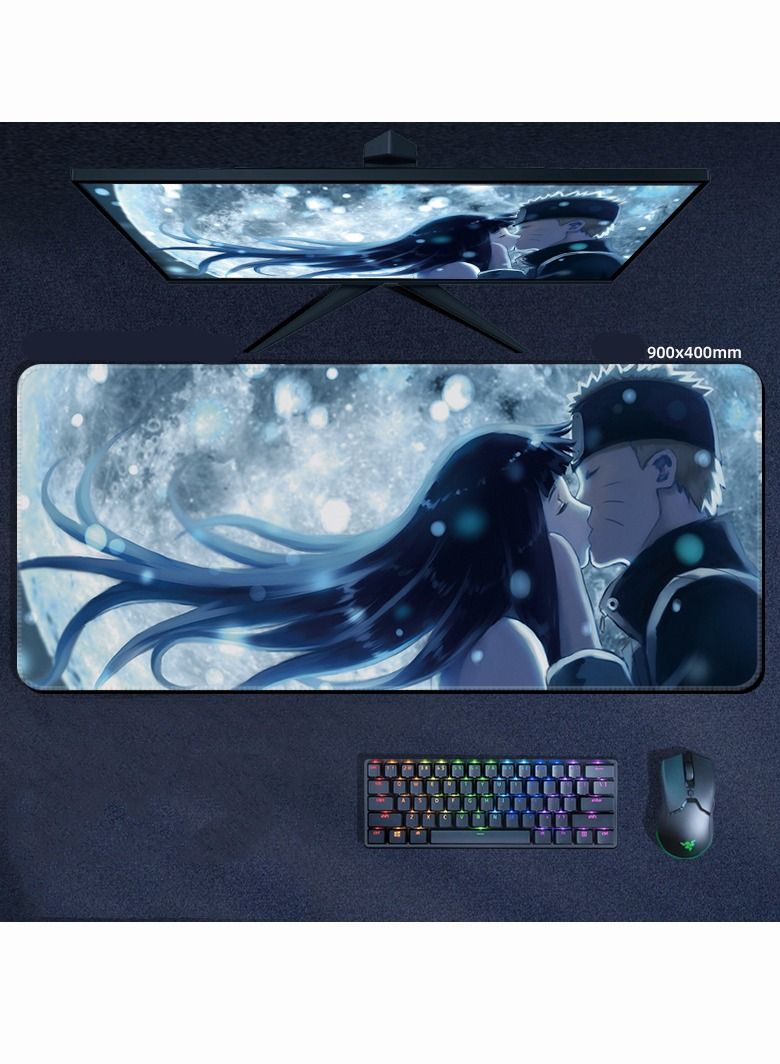 Naruto Large Mouse Pad for Computer Non Slip Rubber Base 900*400*3mm Home Office Long Stitched Edge Mouse Mat for Laptop 