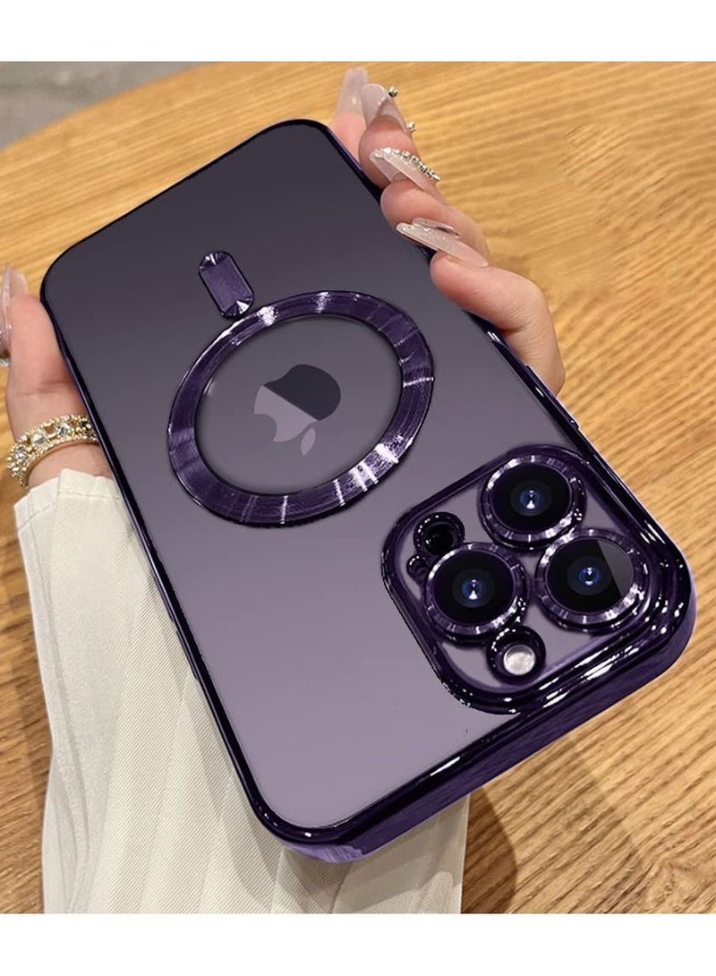 BORTONY iPhone 14 Pro Case 6.1 Inch Compatible with Magsafe Magnetic Wireless Charging Camera Lens Protector Anti-Scratch Slim Electroplated Cover for Apple iPhone 14 Pro - Image 1