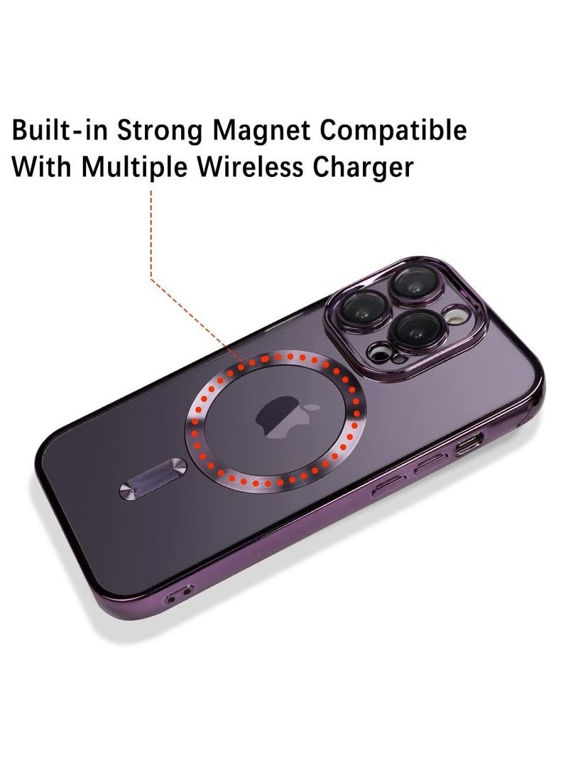 BORTONY iPhone 14 Pro Case 6.1 Inch Compatible with Magsafe Magnetic Wireless Charging Camera Lens Protector Anti-Scratch Slim Electroplated Cover for Apple iPhone 14 Pro - Image 2