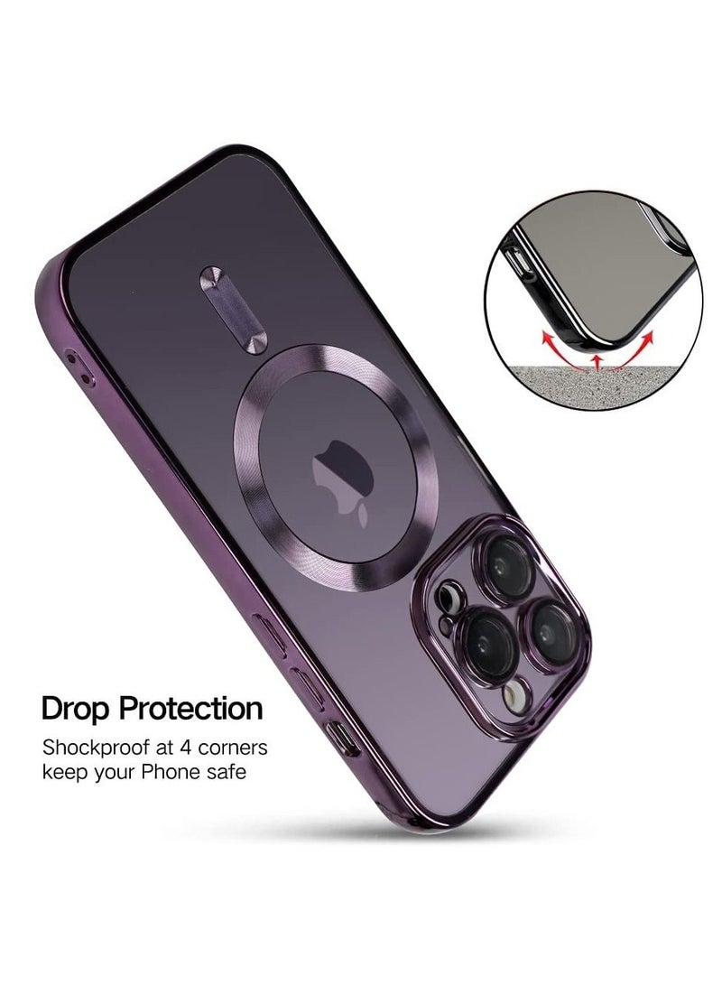 BORTONY iPhone 14 Pro Case 6.1 Inch Compatible with Magsafe Magnetic Wireless Charging Camera Lens Protector Anti-Scratch Slim Electroplated Cover for Apple iPhone 14 Pro - Image 4