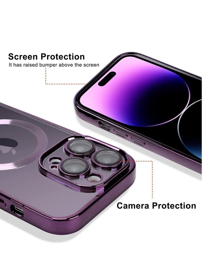 BORTONY iPhone 14 Pro Case 6.1 Inch Compatible with Magsafe Magnetic Wireless Charging Camera Lens Protector Anti-Scratch Slim Electroplated Cover for Apple iPhone 14 Pro - Image 3