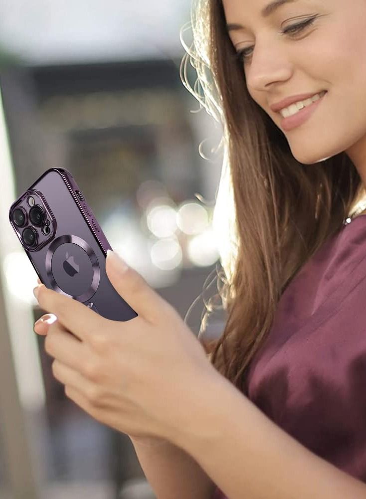 BORTONY iPhone 14 Pro Case 6.1 Inch Compatible with Magsafe Magnetic Wireless Charging Camera Lens Protector Anti-Scratch Slim Electroplated Cover for Apple iPhone 14 Pro - Image 5