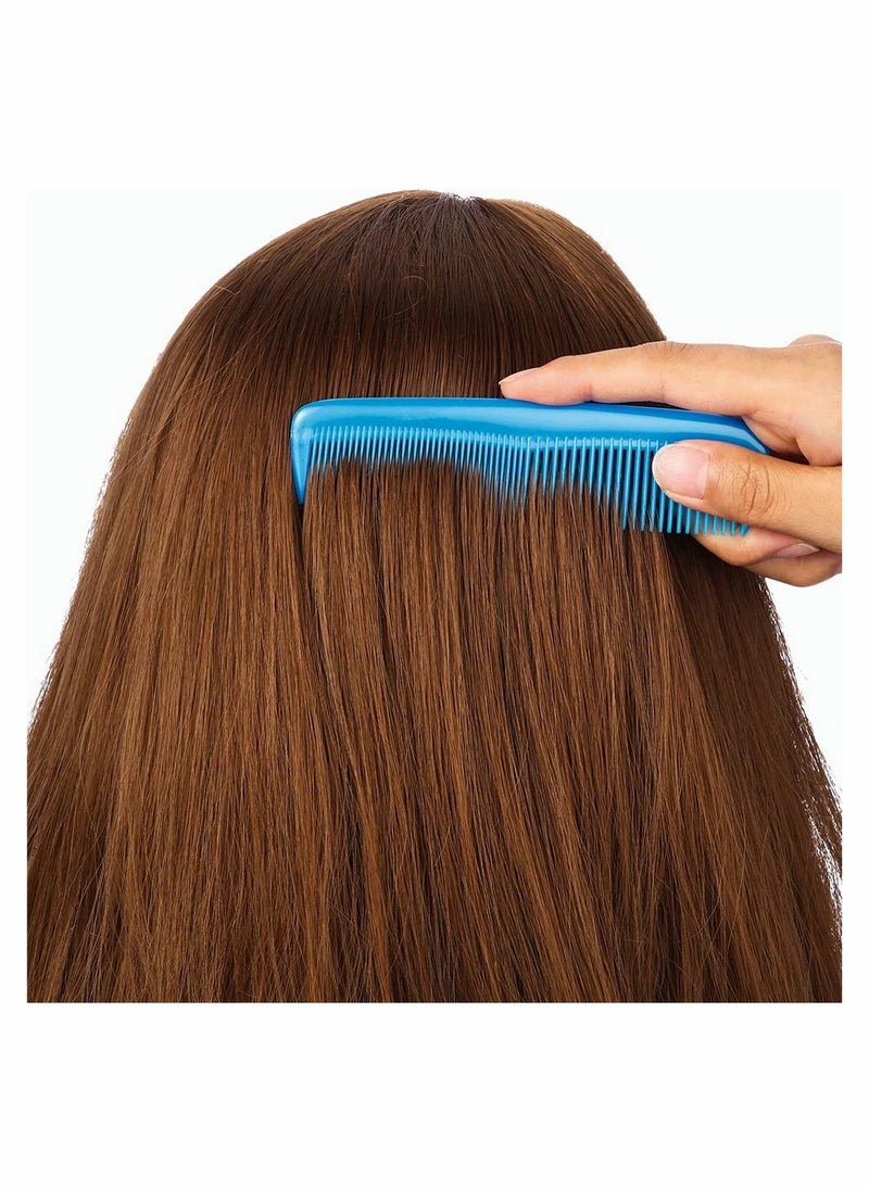 SYOSI - Colorful Hair Combs, Hair Combs Set Two End Plastic Fine Tooth Comb Mini Pearly Small Row Comb Hair Combs for Women and Men, Colorful Coarse, Fine Dressing Comb (12 Pieces) - Image 1