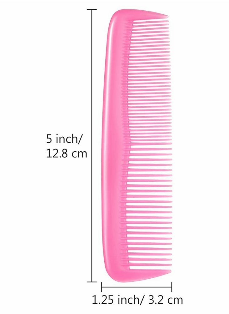 SYOSI - Colorful Hair Combs, Hair Combs Set Two End Plastic Fine Tooth Comb Mini Pearly Small Row Comb Hair Combs for Women and Men, Colorful Coarse, Fine Dressing Comb (12 Pieces) - Image 1
