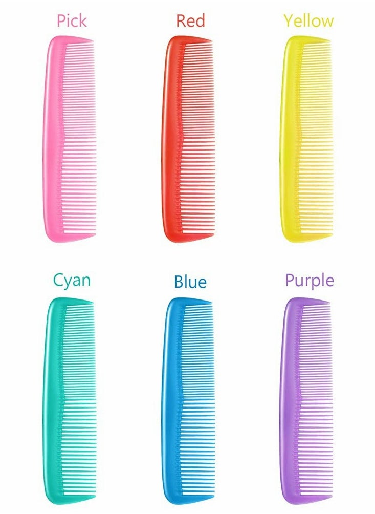 SYOSI - Colorful Hair Combs, Hair Combs Set Two End Plastic Fine Tooth Comb Mini Pearly Small Row Comb Hair Combs for Women and Men, Colorful Coarse, Fine Dressing Comb (12 Pieces) - Image 1