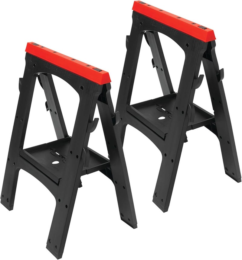 Performance Tool W54009 Heavy Duty Plastic Sawhorse Set (450 lb capacity, 900 lbs Total) - Image 1