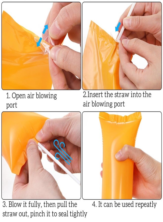 AVLA 100 Pcs Thicken Thunder Sticks, Cheering Team Spirit Boom Stick, Long Balloon Inflating Noise Maker, Inflatable Bam Bam Cheerleading Stick Clapper for Sporting Event Basketball Football Party - Image 3
