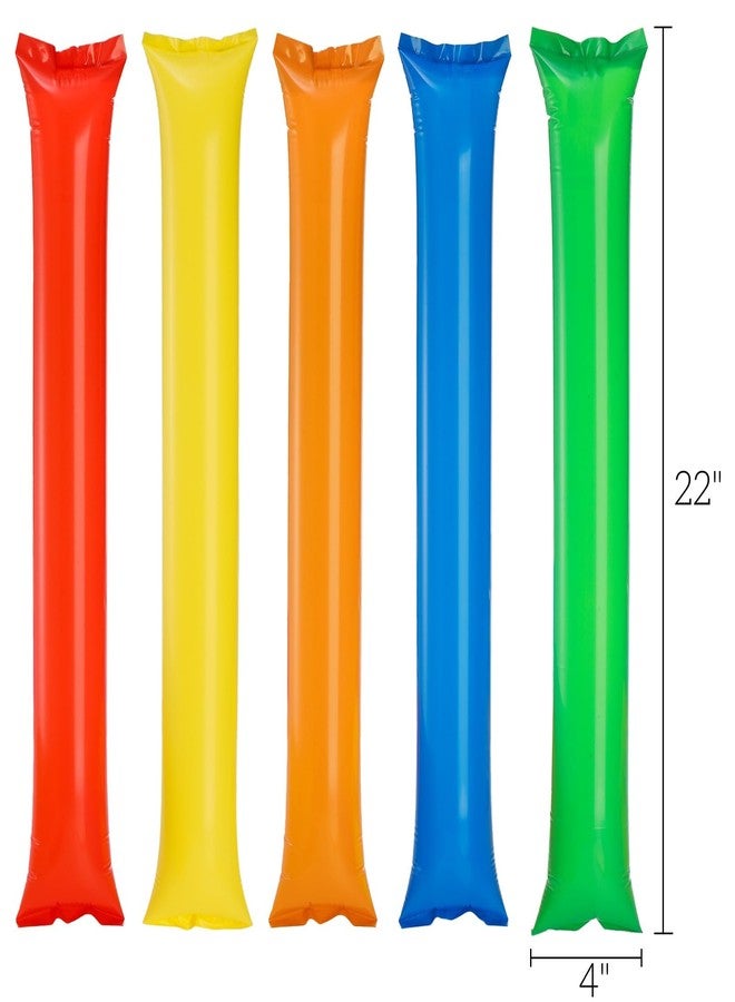 AVLA 100 Pcs Thicken Thunder Sticks, Cheering Team Spirit Boom Stick, Long Balloon Inflating Noise Maker, Inflatable Bam Bam Cheerleading Stick Clapper for Sporting Event Basketball Football Party - Image 2
